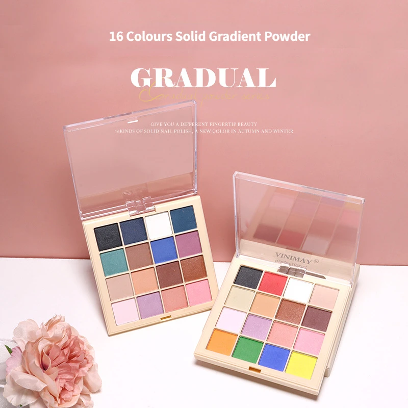 

16/9 Colors Solid Powder Nail Art Gradient Pigment Dust Mirror Nail Glitter for UV Gel Polish Nail Art Manicure Decoration