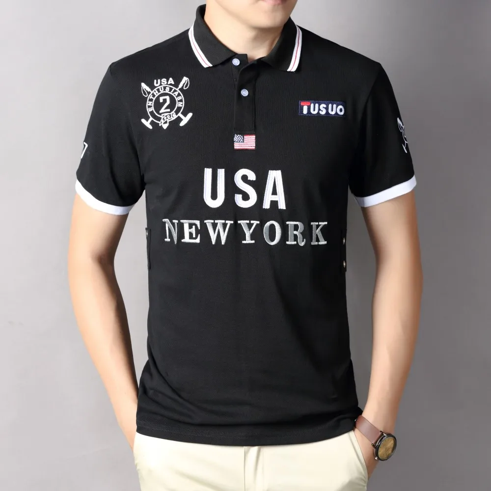 Men's polo shirt America New York Royal Leisure sports party