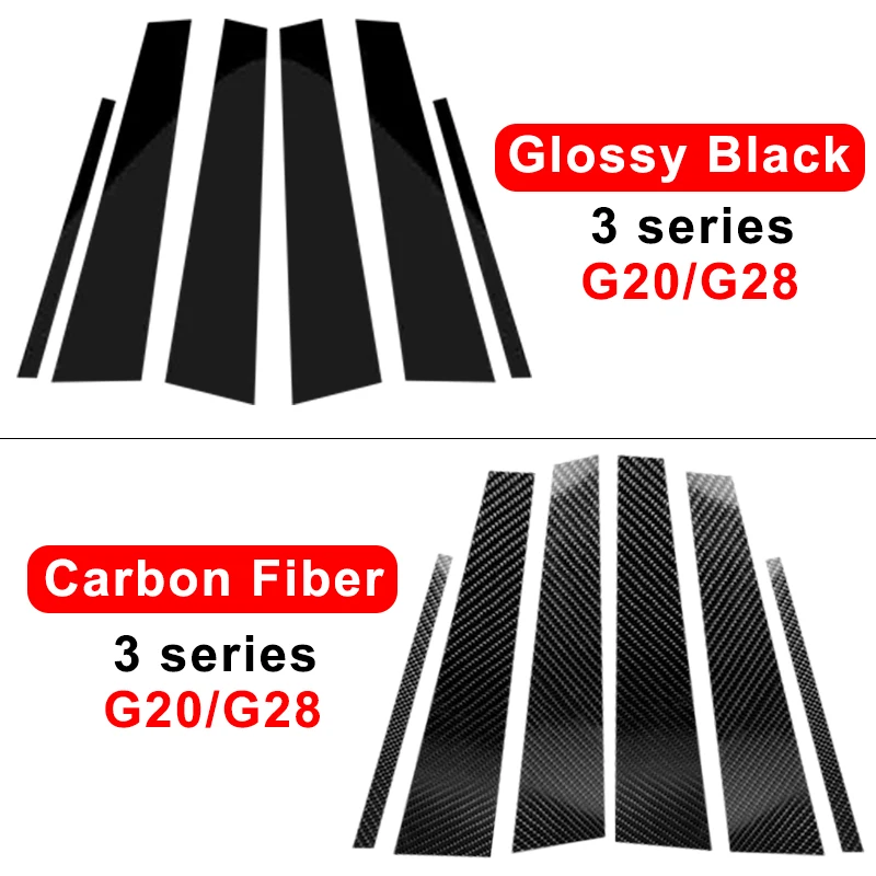 

Carbon Fiber Car Door Pillar Post Trim Stickers For BMW E46 E90 F30 G20 318i 325i 320i 328i Window B-pillars Styling Accessories