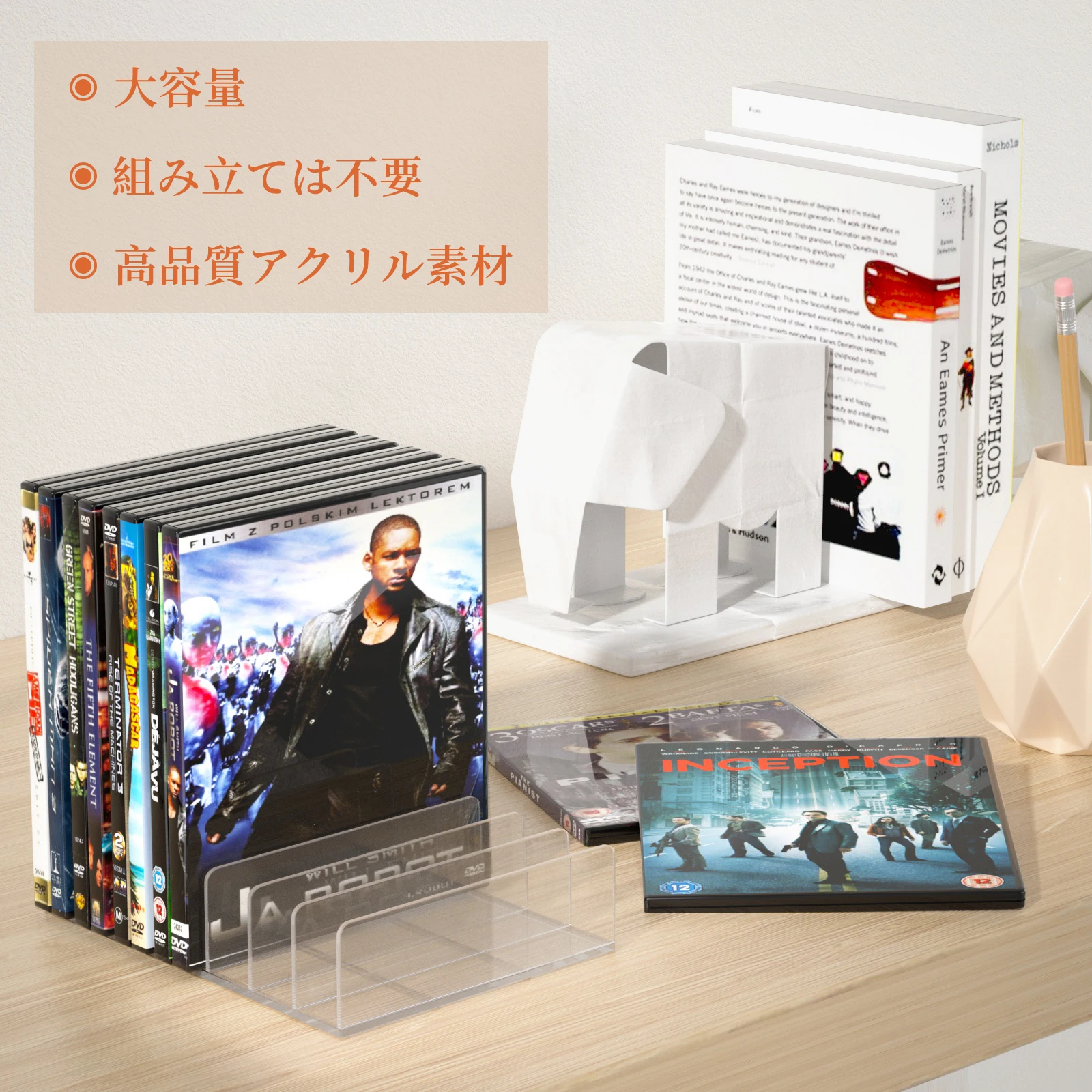 Transparent Acrylic CD/DVD Storage Rack Display Holder