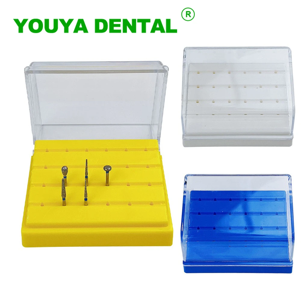 24 Holes Dental Bur Holder Plastic Disinfection Carbide Burs Block