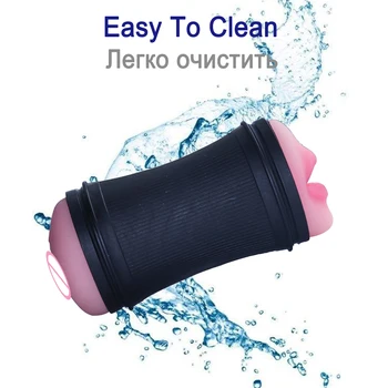 Sex Toy Real Vagina Masturbation Pussy Mouth Blowjob Masturbator Device Adult Endurance Exercise Oral Sex Products for Man Male 4