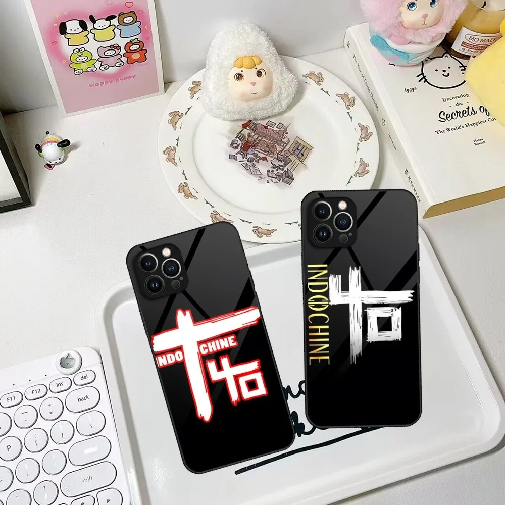 

Best Of I-Indochine Bandes Phone Case for Iphone 15 14 12 11 13 Pro Max Pro Mini Puls glass protective case