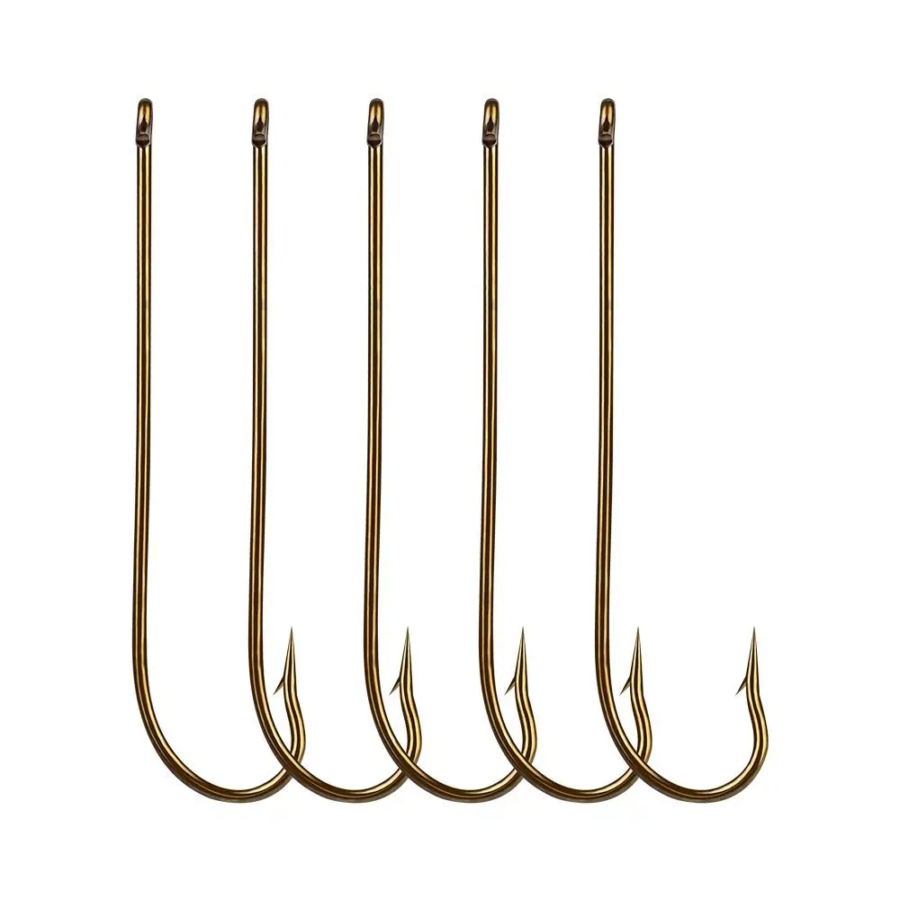High Carbon Steel Barbed Fishing Hooks Long Shank Fishhooks High Strength Sharp Offset Narrow Bait Fish Hook 100Pcs/lot 100pcs fishing hooks long shank olecranon hook high carbon steel fishhook sharp strong jig hook fishing accessories gears tackle