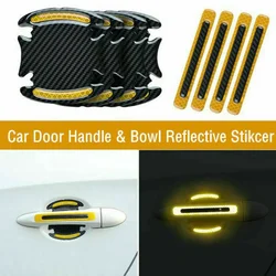 Reflective Anti - Scratch Car Door Handle Protection Stickers (Yellow Sticker)