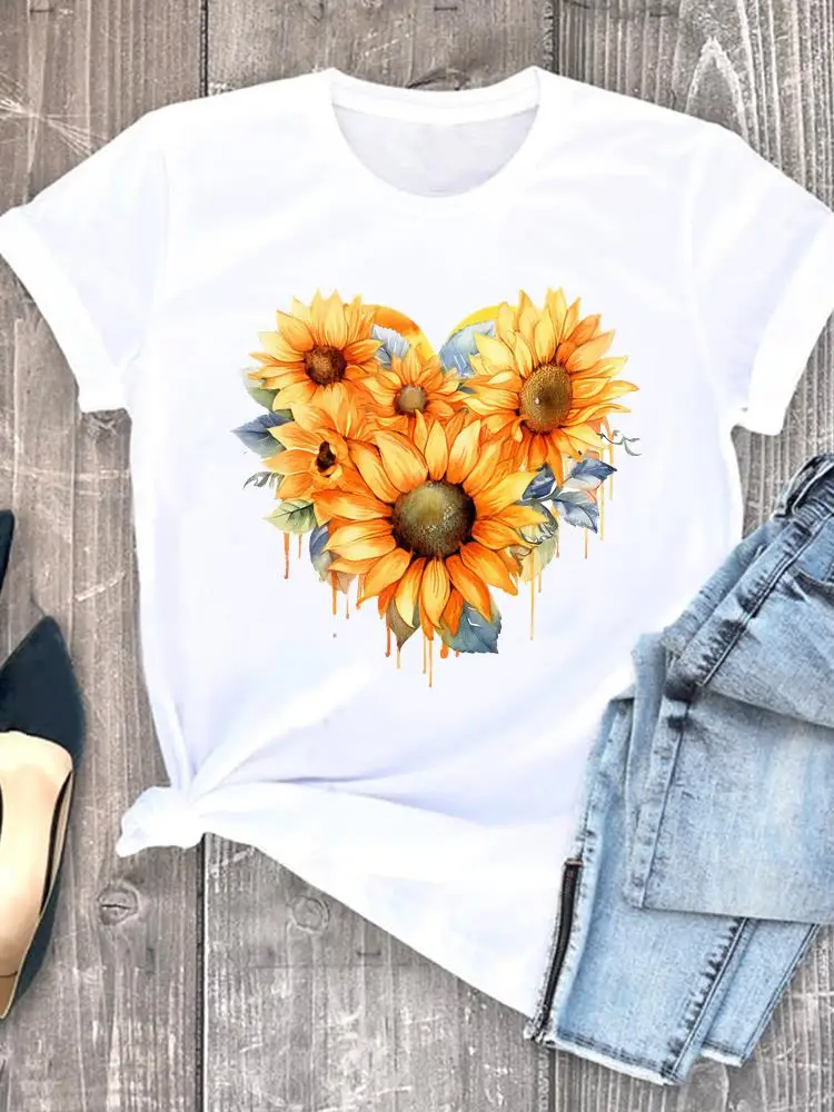 Women Clothing Trend Cute 90s Fashion White Tee Clothes Print Womens Casual Ladies Graphic T Short Sleeve O-neck T-shirts