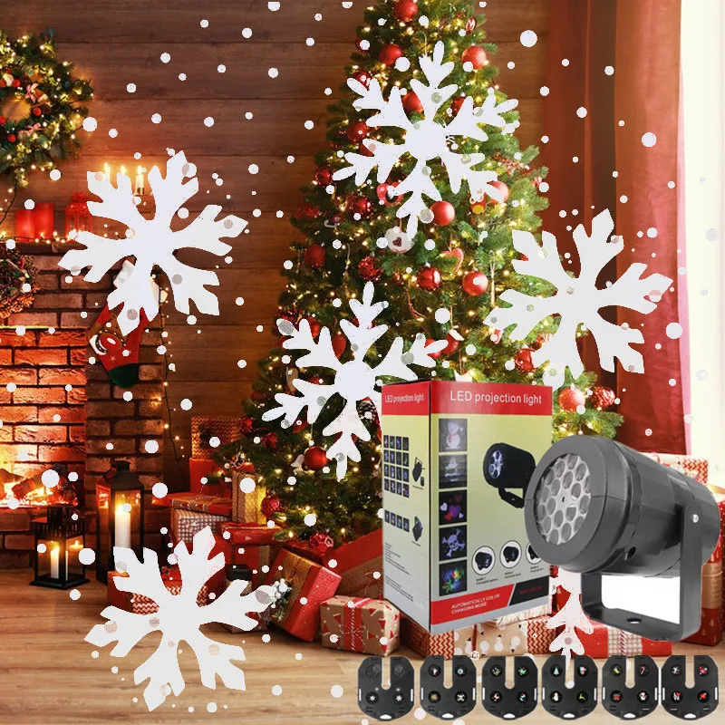 Tanio Christmas Party LED Lights Snowflake projektor Party światło sceniczne