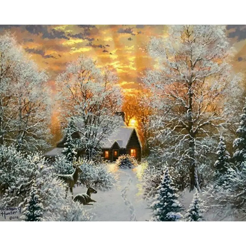 YEESAM ART Kunstnecessik, casa dei sogni, pittura con i numeri, per adulti, 16 x 20 pollici