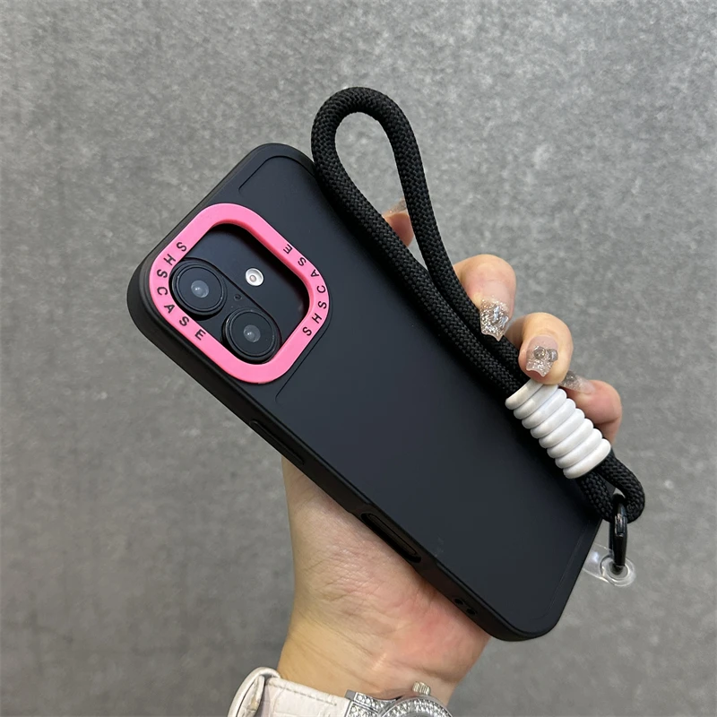 Stylish Wrist Strap Bracelet Phone Case with Colorful Lens Bumper Cover