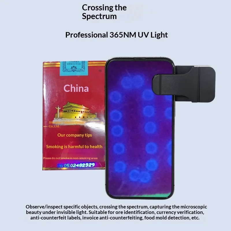 CPL 렌즈 UV/백색 LED 조명이 있는 다이아몬드 보석 평가용 200X 휴대폰 현미경 휴대용 확대경