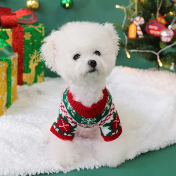 Pet Cute Christmas Rudolph Elk Sweater Dog Autumn and Winter Warm Thread Clothes Happy Cat Wear Clothes 5