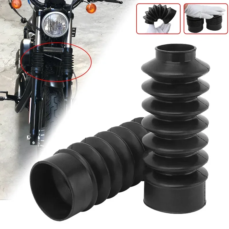 39mm Motorcycle Rubber Front Long Fork Boots Gators Covers