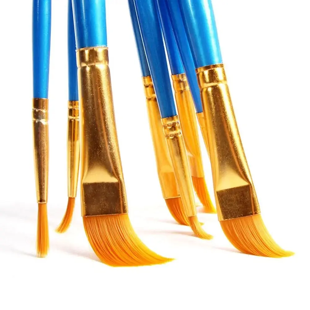 10Pcs/set Nylon Hair Artist Paint Brush Set Paintbrush Watercolor Acrylic Oil Painting Brushes Colorful Professional