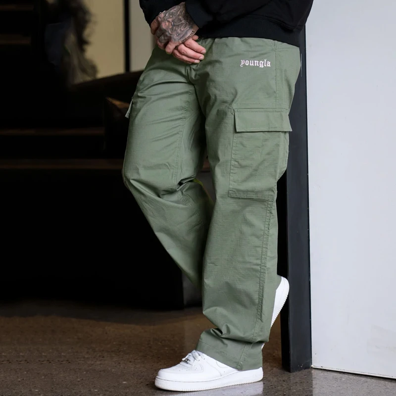 Men\'s Cargo Pants Jogger Sports Fitness Casual Pants Gym Exercise Fitness Running Training Pants Loose Straight Leg Pants