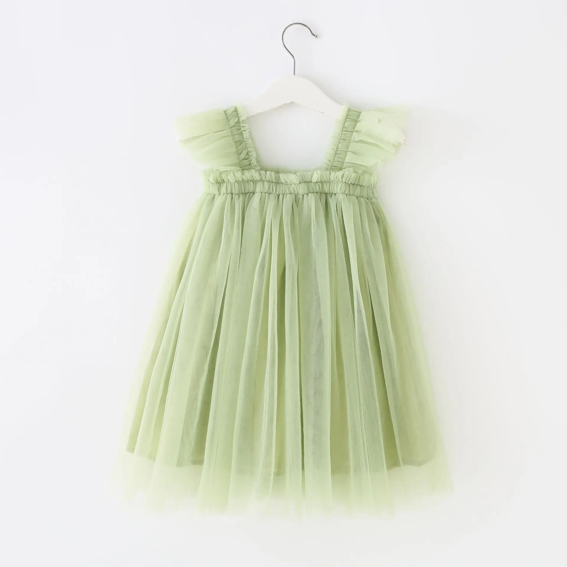 Summer Baby Girl Dress girls dress baby girl dress Solid Color Flying Sleeves Mesh Slings Cute Princess Ball Gown Skirt