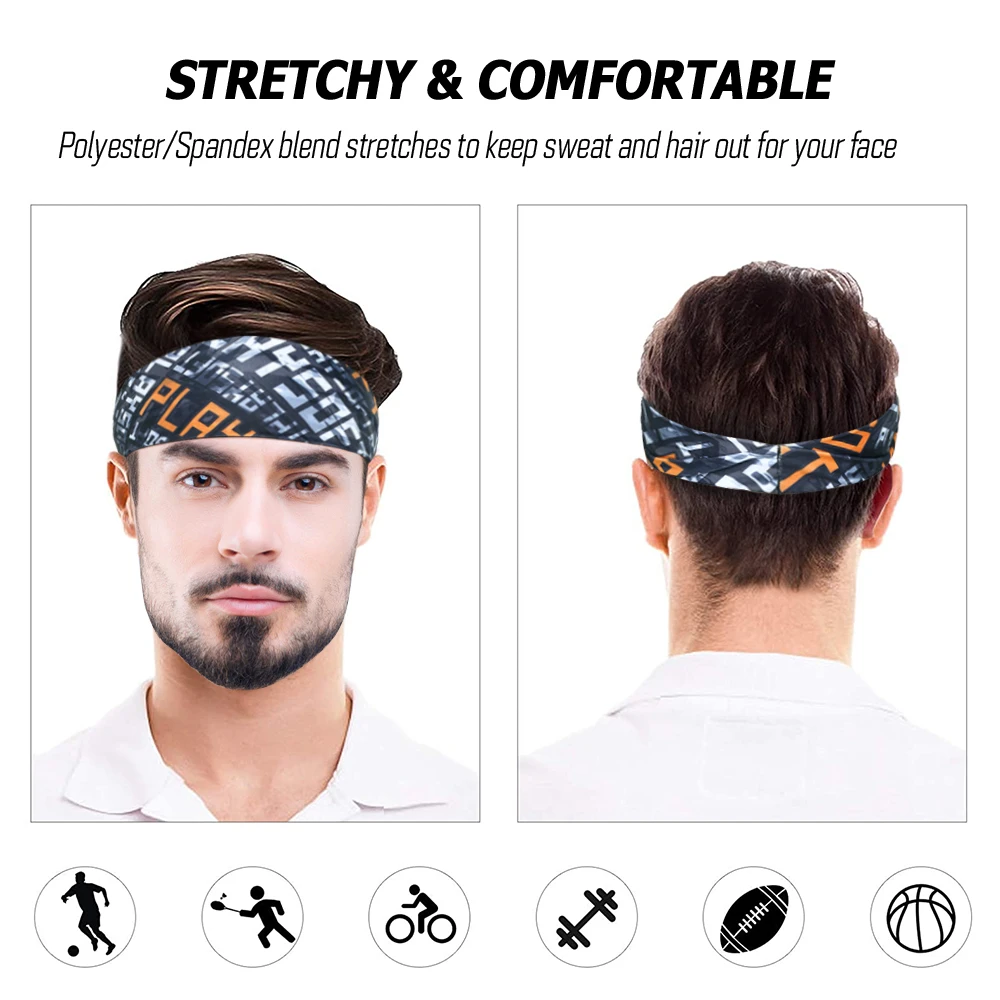 Männer Frauen Sport Stirnband Sommer Sport Breite Stirnband Elastische Tennis Yoga Haar Zubehör Atmungsaktiv Schnell Trocknend Fitness Headwear