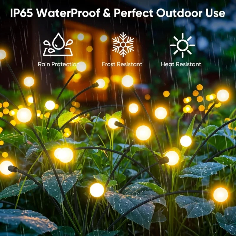 รูปสินค้า โคมไฟหิ่งห้อยพลังงานแสงอาทิตย์ สีสันสดใส ตกแต่งสวนสไตล์โมเดิร์น