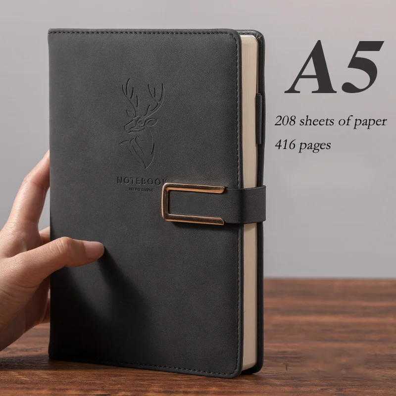 A5 Notebooks and Journals Office Diary Sketch Book Students Cute Thickened Notepad Business Soft Leather Work Meeting Booklet