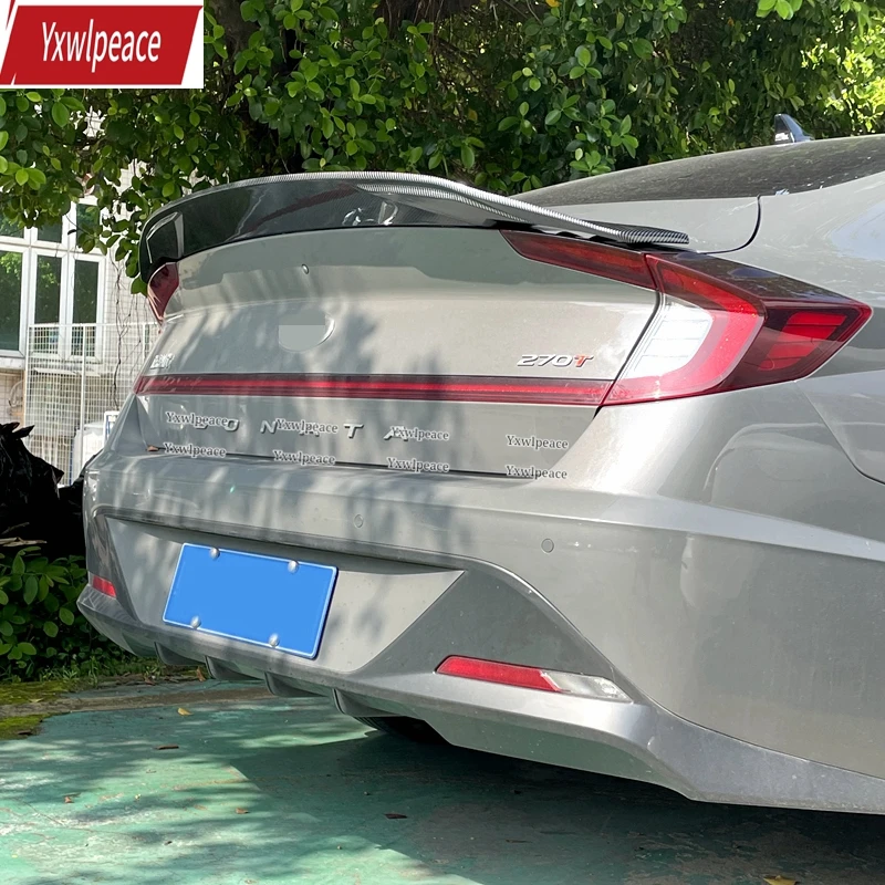 

For Hyundai Sonata 2019 2020 2021 Spoiler High Quality ABS Glossy Black Rear Trunk Lip Spoiler Wing Car Accessories