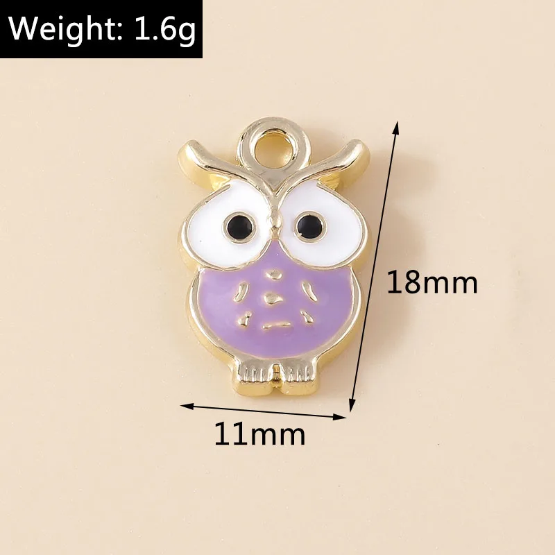 10 stücke Emaille Tier Charms Nette Maus Huhn Elefanten Katze Bee Eule Charms Anhänger für Armband Ohrringe Halskette DIY Schmuck – Detail 23