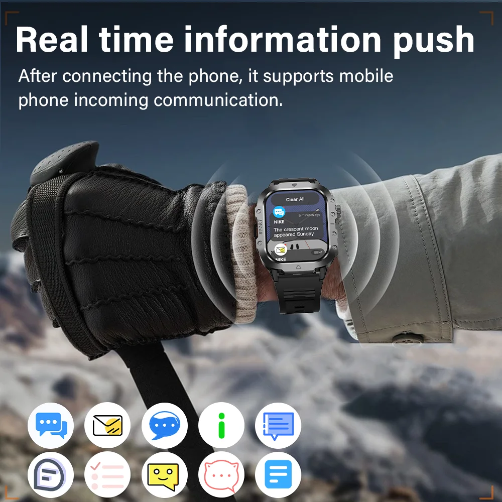 Smart Watch LAXASFIT Outdoor Sports 2.01 inch HD Screen LED Flashlight Bluetooth Talking For Men Women Holiday Gift
