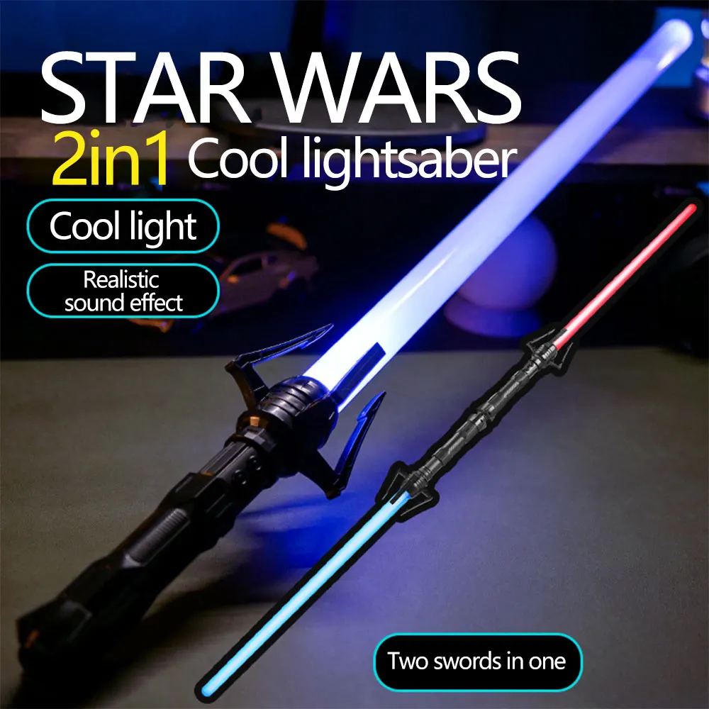Laser Sword Cosplay Sword Telescopic Toy Cosplay Toy Retractable Sword Toy Cosplay Prop Toy Laser Sword Red and Blue Double Sword Retractable Two In One Lightsaber Jedi Cosplay WeaponMartial Arts Performance Children