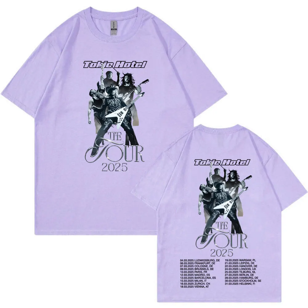 German Rock Band Tokio Hotel The Tour 2025 T Shirts Men Hip Hop Punk Gothic T-shirt Cotton Casual Loose Short Sleeve T-shirts 6