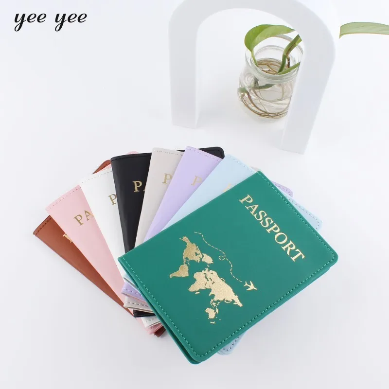 2024 moda minimalistyczna skóra PU etui na paszport dokumenty podróżne paszport pokrowiec ochronny Porta Pasaporte akcesoria podróżne
