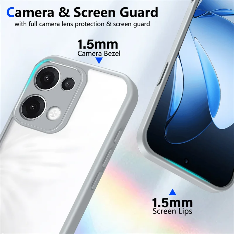 Sleek Plating Silicone Bumper Shockproof Matte Phone Case with Clear Back Cover