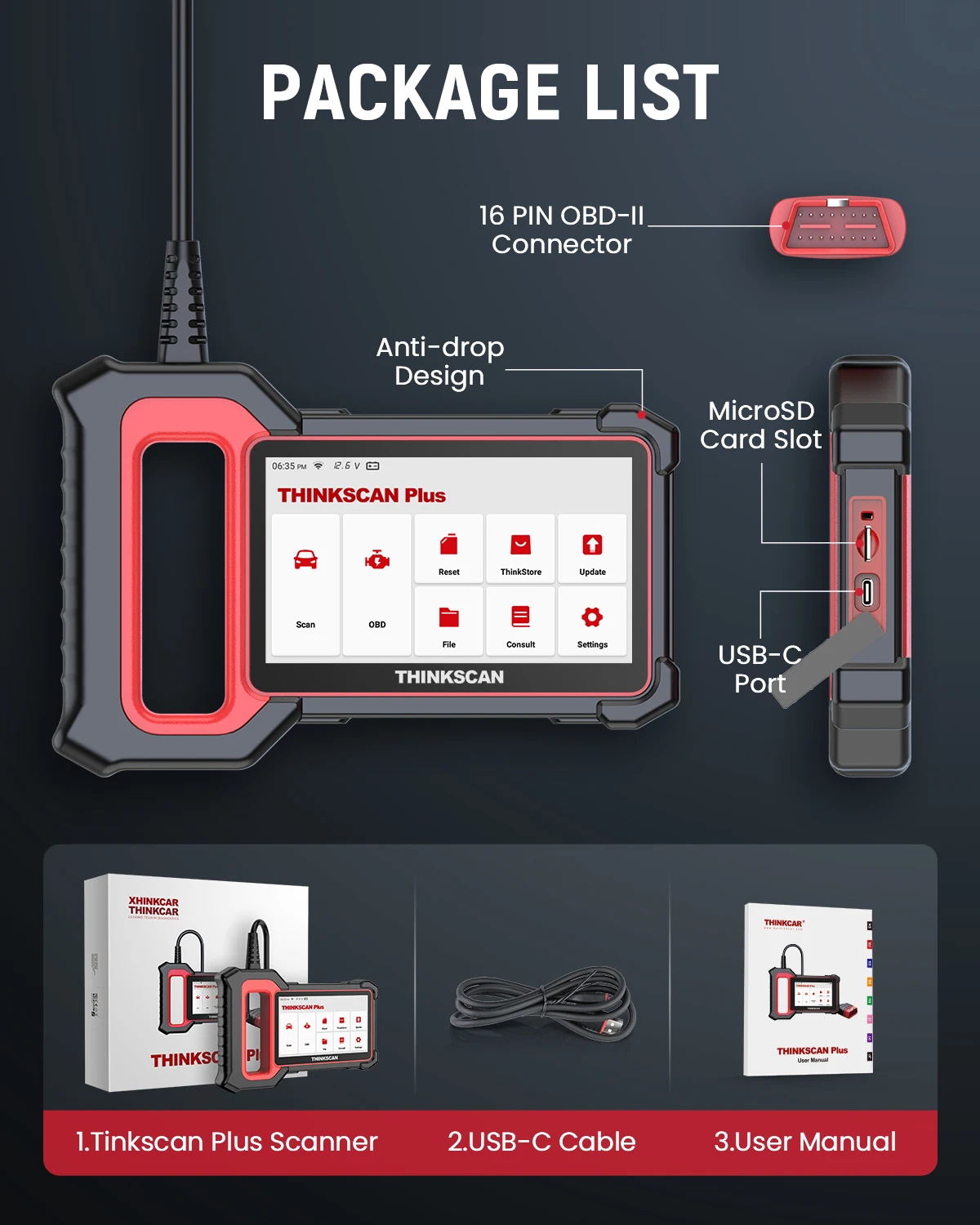 THINKCAR THINKSCAN Plus S7/S4/S6 OBD2  , ڵ ڵ , ABS SRS EPB SAS  , OBD ڵ ĳ 