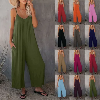 Summer 2026Women'sCasualOne-Piece Romper with Pockets Solid Color European And American Style Strapless Cross-Border Leisurewear 1