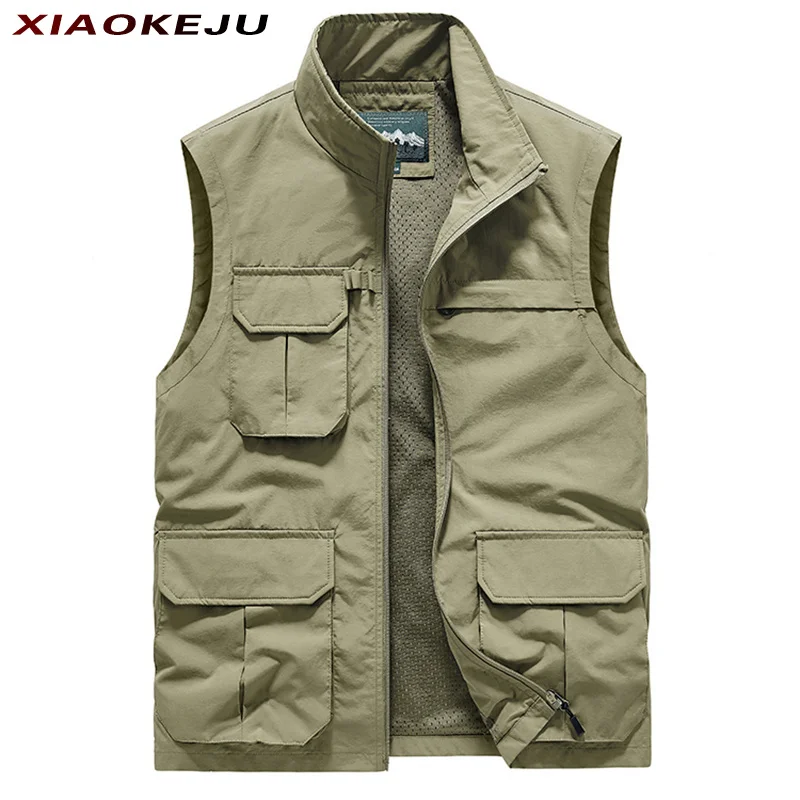 Work Vest Male Summer Tool Tactical Military Motorcyclist Multi-pocket Men Hunting Coat Sleeveless Jackets Jacket Large Size MAN