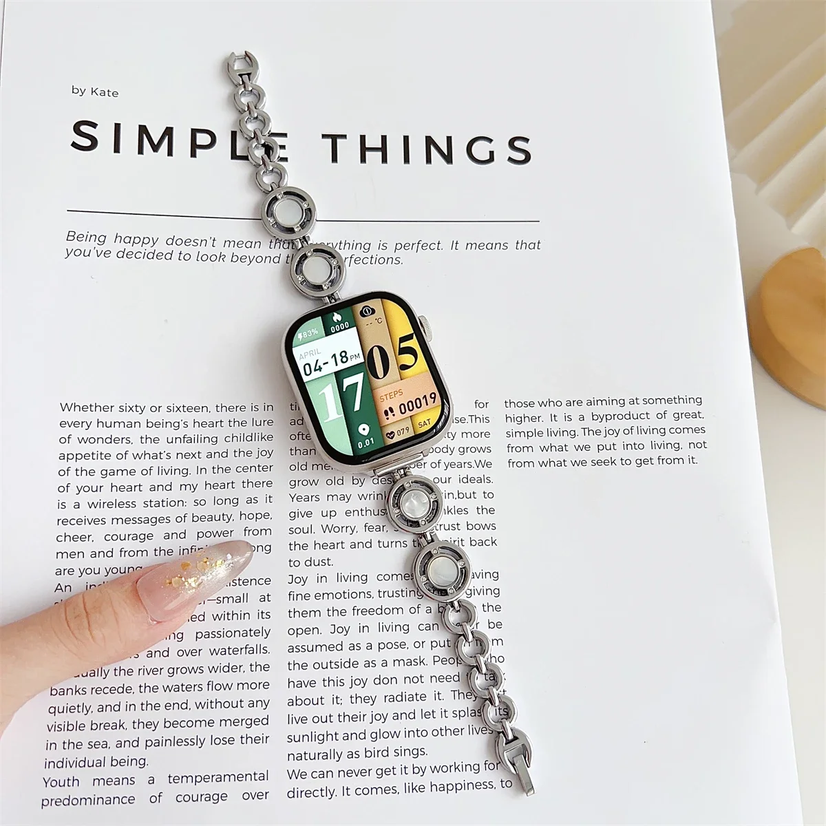 Correa de reloj inteligente en metal para apple watch elegante_voghion.com