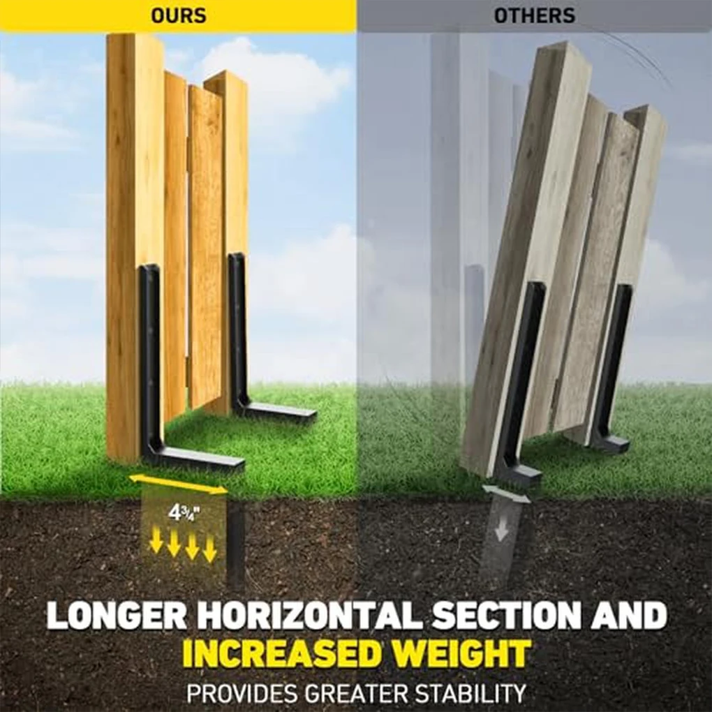 Carbon Steel Solid Wood Pillar Repair Anchor Thickened Fence Pillar Support System Thickened Fence