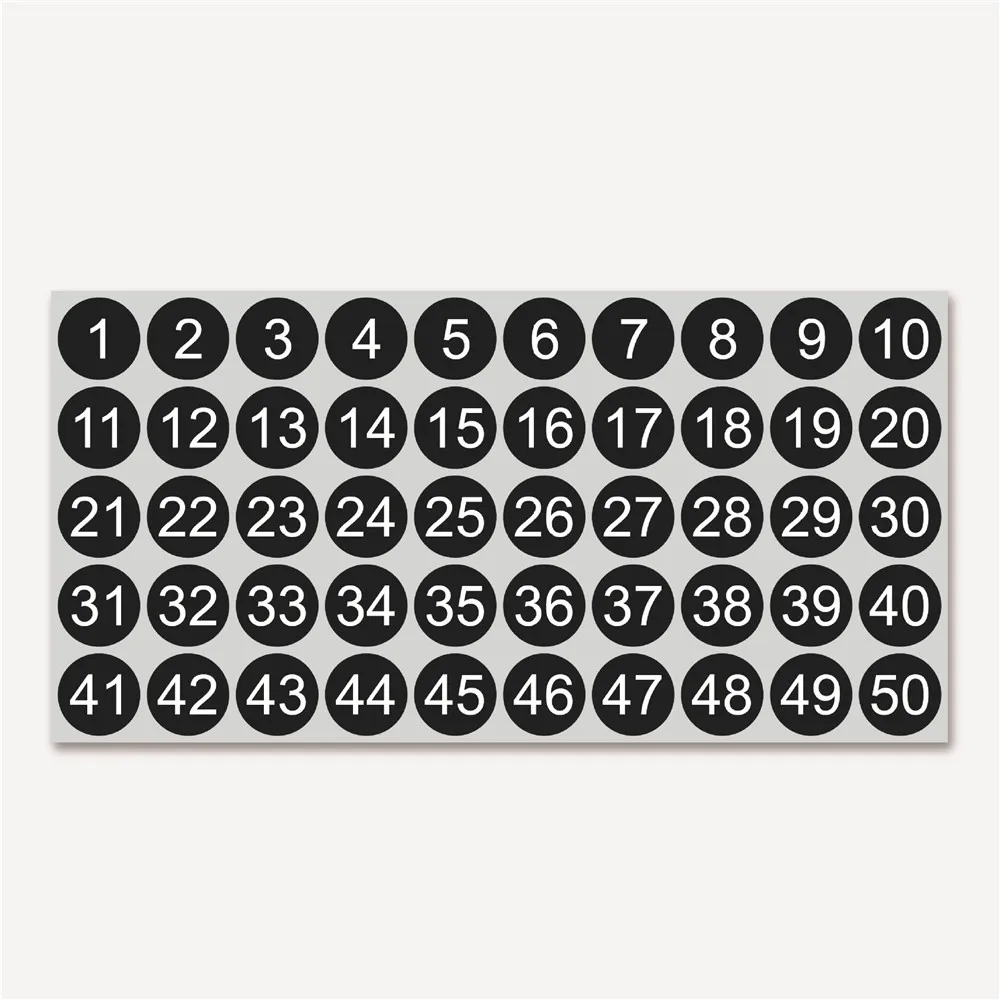 Consecutive Number Stickers 1 - 100 | Small 1/2 inch Round