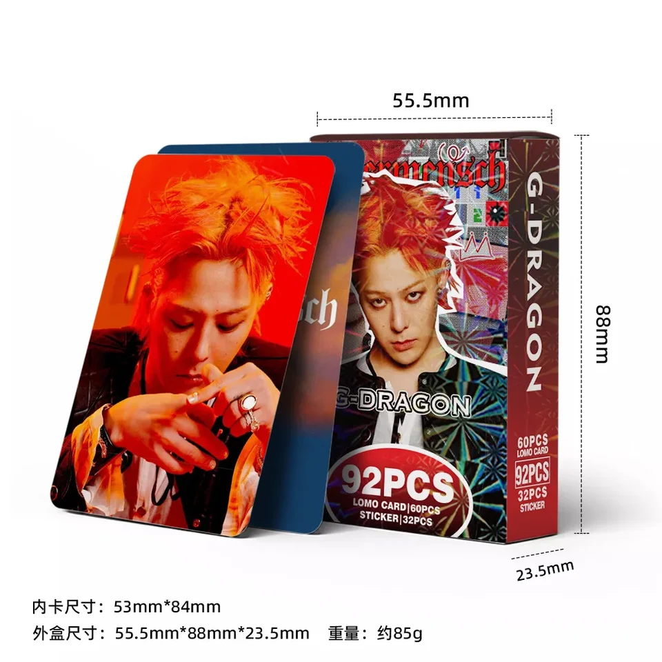 92Pcs Kpop Idol G-DRAGON New Album Übermensch HD Photocard TAEYANG