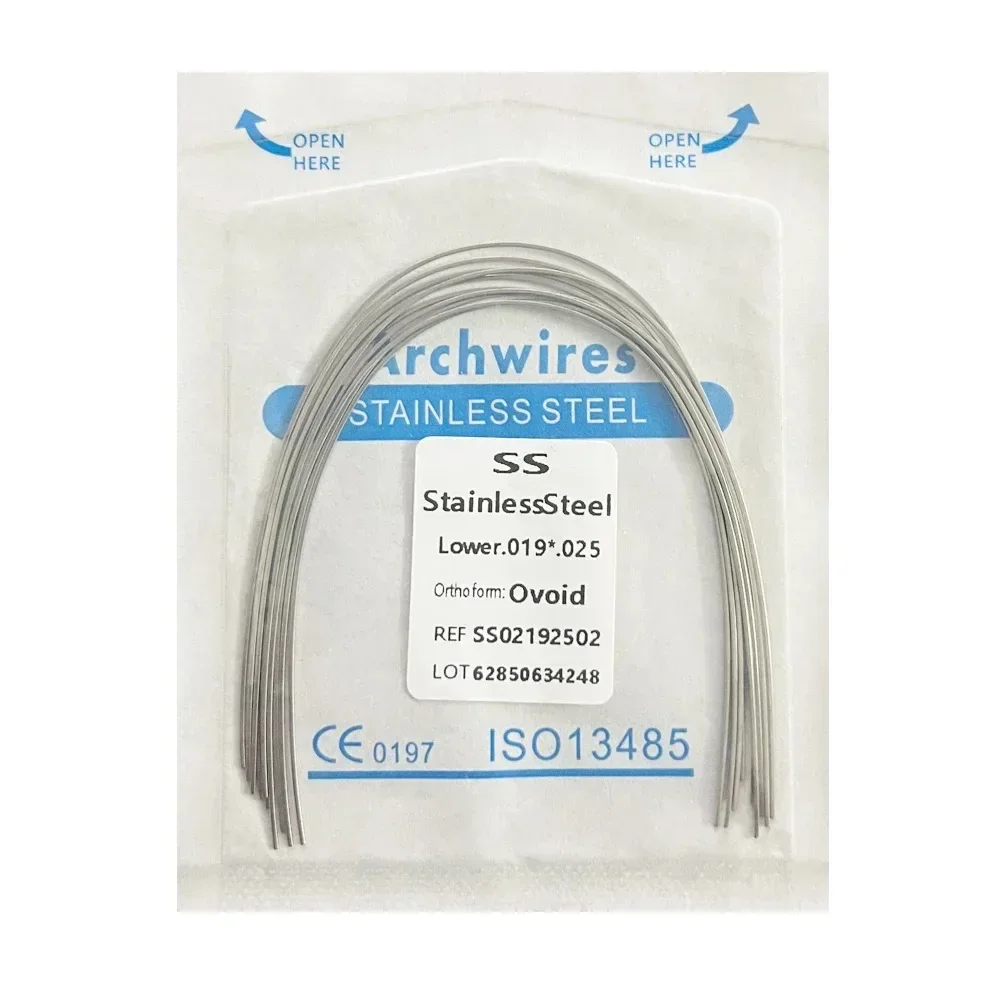 10pack Dental Arch Wires Orthodontic Super Elastic Stainless Steel Rectangle Archwire Lower/Upper 16x16/16x22/17x25/21x25