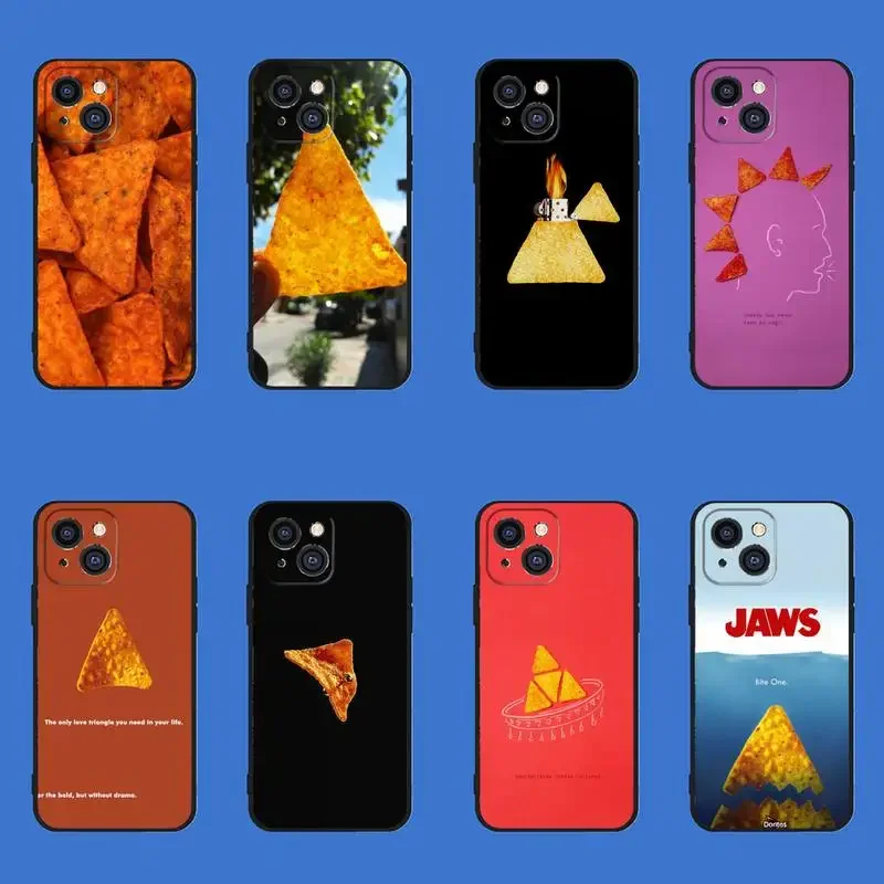 D-Doritos- Nacho Tortilla Chips Custodia Per Telefono Alimentare Per Iphone 11 12 Mini 13 14 15 Pro Xs Max X Xr 6 7 8 Plus Guscio Nero
