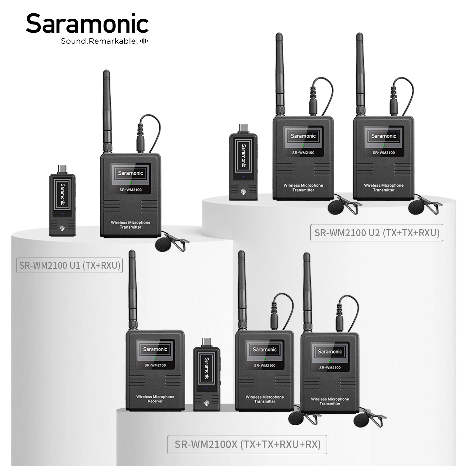 

Saramonic SR-WM2100X U1/2 2.4GHz Condenser Wireless Lavalier Microphone for PC Android Mobile iPhone Streaming Youtube Recording