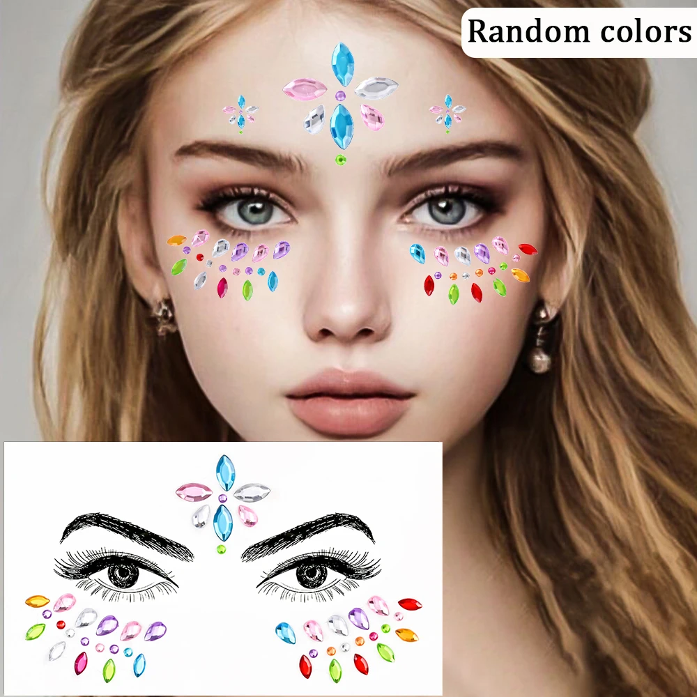 Sparkling Rhinestone Face Tattoo Stickers