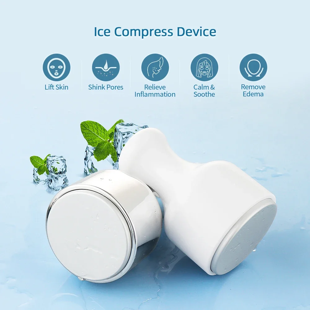 Household facial ice compress compact reduce edema shrink pore cold compress beauty instrument skin cooling small ice hammer freezable ice compress skin cooler skin calming massager face edema removel roller reduce eye neck massager cooler edema remover