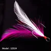 10pcs Treble Fishing Hook With Feather For Minnow Fly Fishing Lures Crankbaits Barbed Annular Sharpened Fishhook 10-3/0# sz024 1