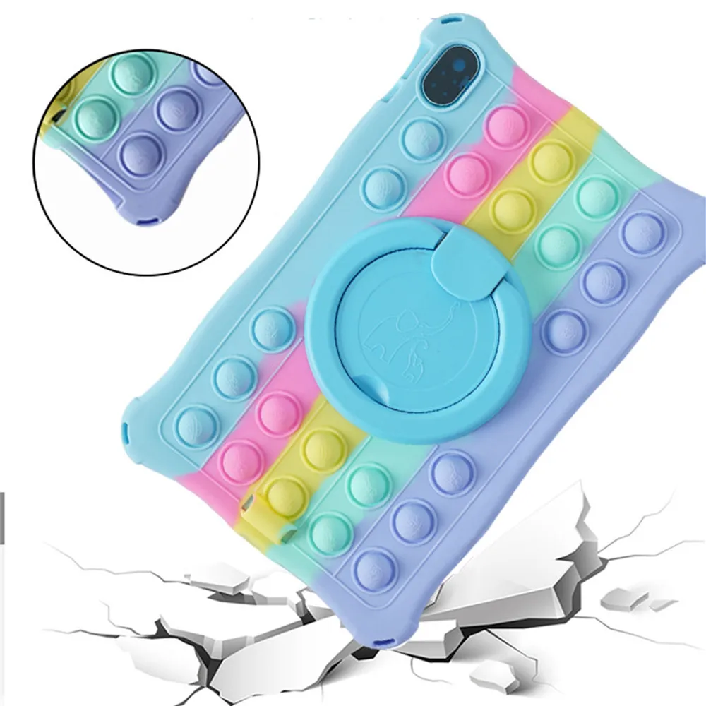 Children's 12 Silicone Tablet Case with 360° Rotating Kickstand and Strap