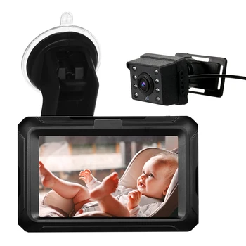 Rear View Monitor 4.3'' IPS Screen Baby Car Mirror Adjustable Wide View Angle for Infants Kids Pets Night Vision Function 1