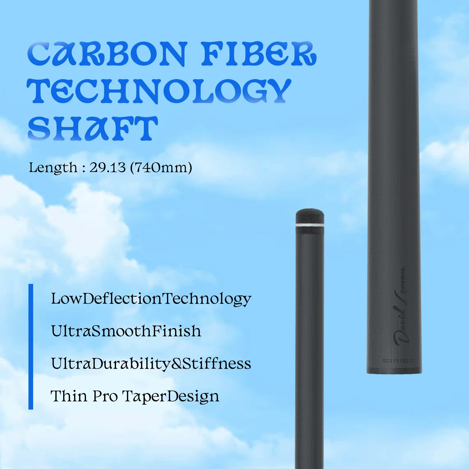 David Loman Carbon fiber billiard cue stick, Professional billiard