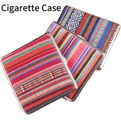 Bohemian Fabric Cigarette Case - Ethnic Stripe Design, Perfect Holiday Gift (1PC - Random Pattern)