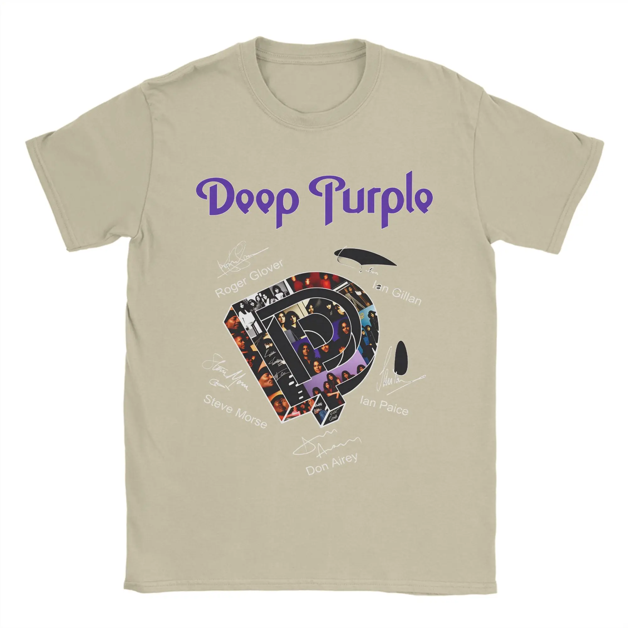 Vintage Deep Purple Band Men's 100% Cotton Short Sleeve T-Shirt