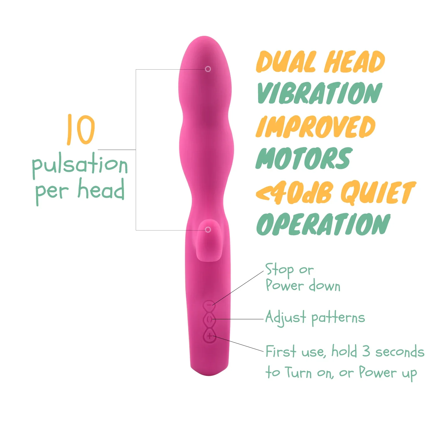 Three Head Vibration G Spot Clit Clitoris Stimulator Massager Female Powerful Masturbator Dildo Vibrating Sex Toys for Woman