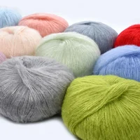 1pcs 50g Mohair Silk Wool Yarn 15% Wool 15% Mohair 40% Acrylic 30% Nylon Soft Crochet Yarn Hand Knit Scarf Shawl 330m/361yd 3