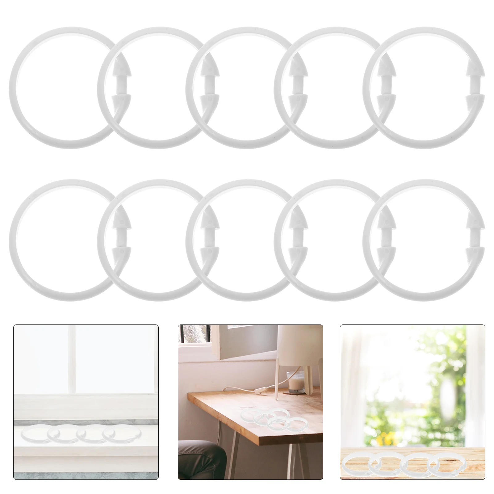 12 Pcs Window Curtains Bath Drape Rings Shower Loop Clip Scroll Wheel Hanger Hooks